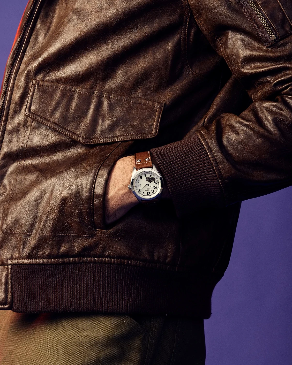 Mickey Aviator Ivory Dial Leather Strap BV1088-08W | CITIZEN